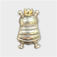 PANDORA S925ALE STERLING SILVER 14K GOLD QUEEN BEE CHARM CROWN ACCENT